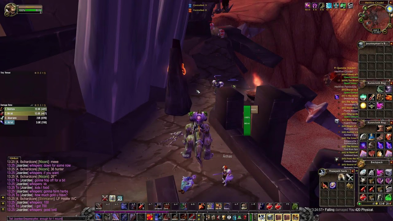 WoW TBC Hardcore #24 - Warrior - lvl 61 - Backup Warrior Ramparts + BF