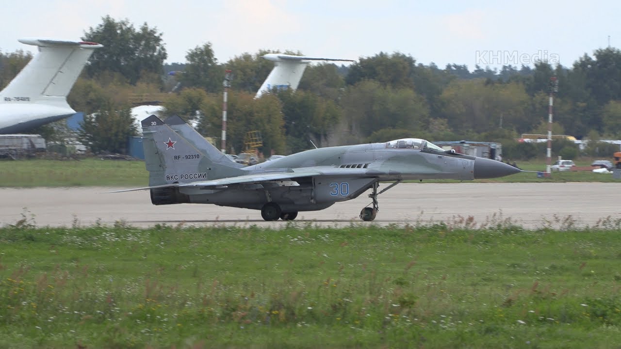вылет МиГ-29СМТ RF-92310 Лии им Громова 2019 аэродром Раменское