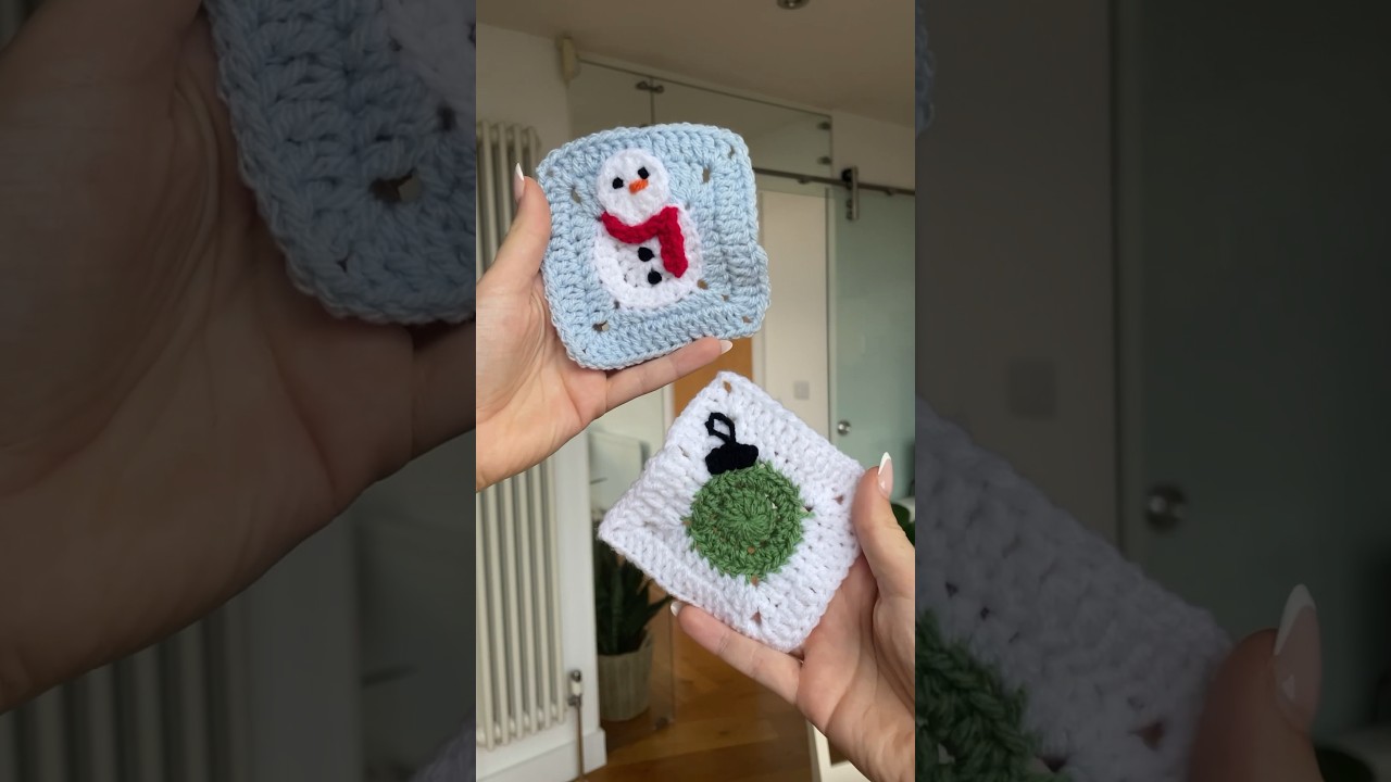 Snowman and Bauble squares for the Xmas tote bag ☃️🎄