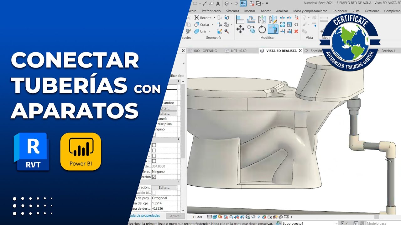 Conectar tuberías con aparatos - REVIT