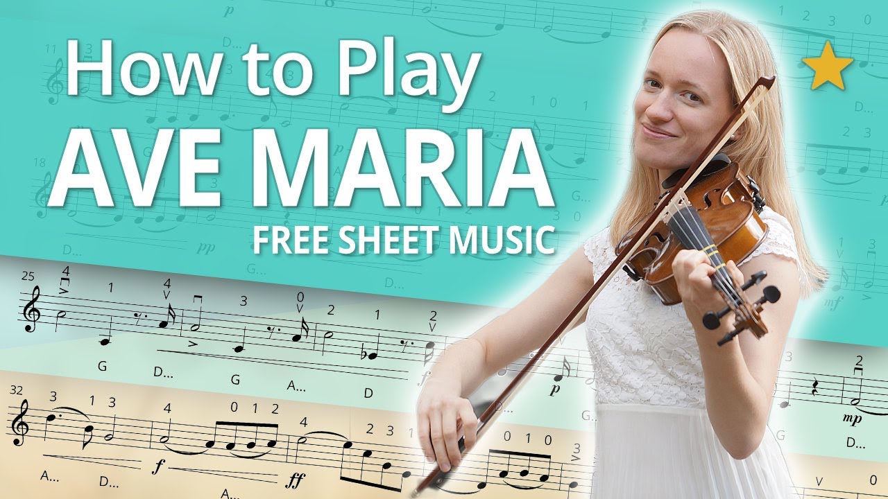 How to Play Ave Maria | Play-Along Beginner Tutorial | Free Violin Sheet Music + Piano Accompaniment