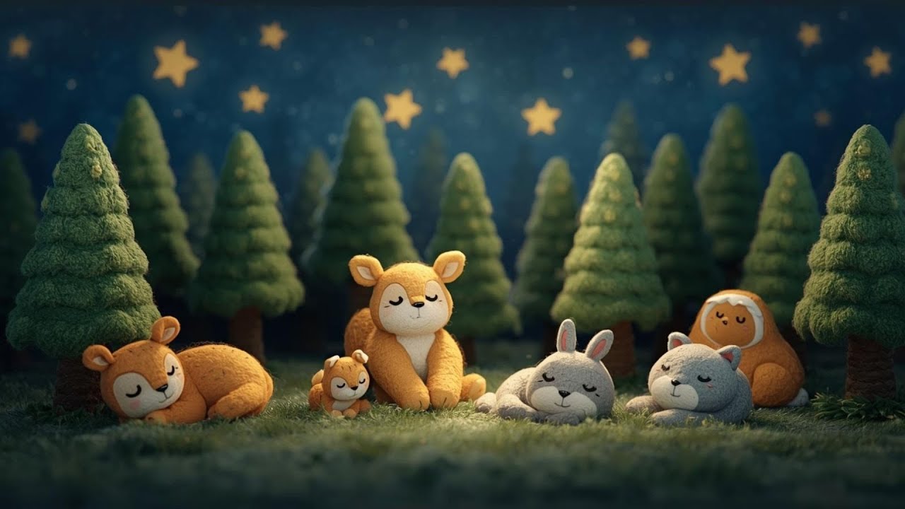 寶寶音樂🌲森林夜語｜寶寶晚安歌曲 🌧️👶｜溫柔人聲哄睡｜睡前安撫音樂