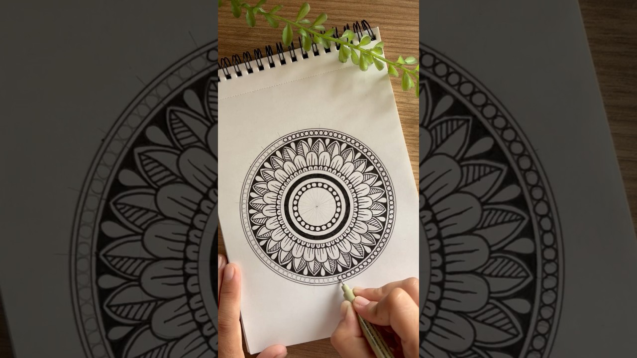 Easy mandala art🌸✨|Step by step mandala|Simple mandala patterns|Mandala shorts|Black mandala