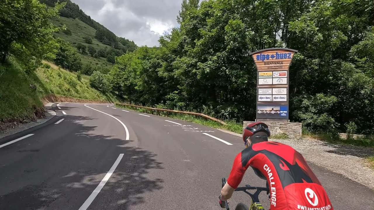 L' Alpe d'Huez  (full route past tourist centre to gravel track)