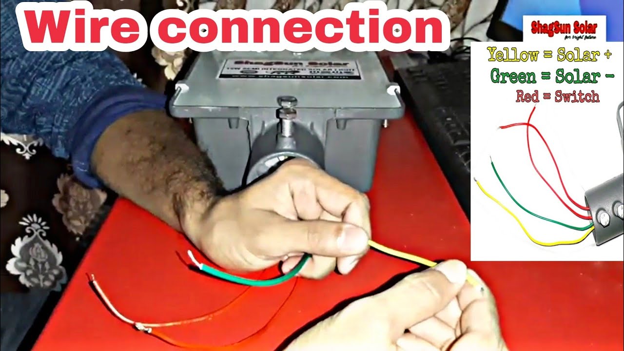 Solar Street light specifications and wire connection by ShagSun Solar. Solar semi light