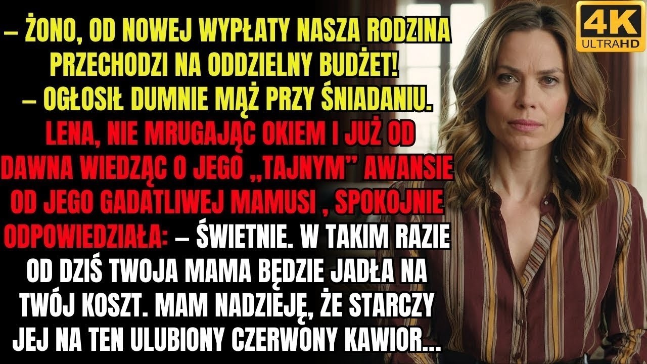 Mąż wprowadził oddzielny budżet — Halina się nie speszyła  teraz jego mama je na jego koszt…