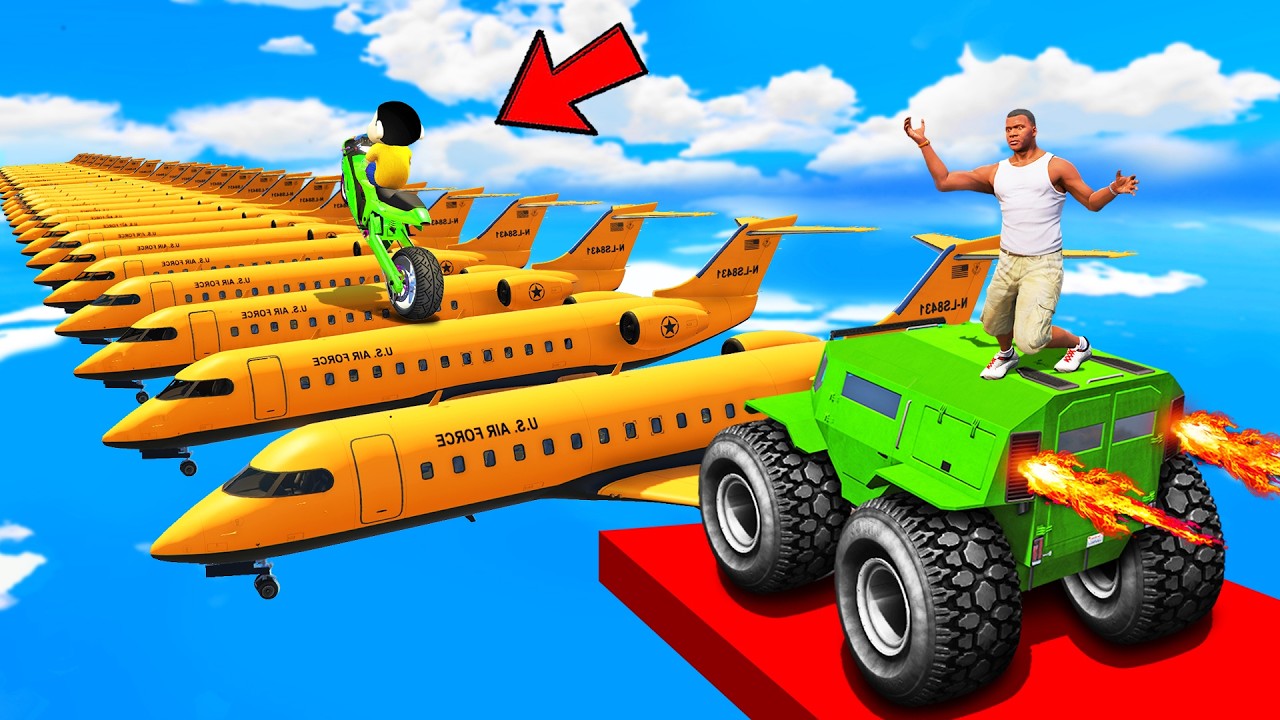SHINCHAN AND FRANKLIN TRIED THE PLANE JUMP PARKOUR CHALLENGE GTA 5
