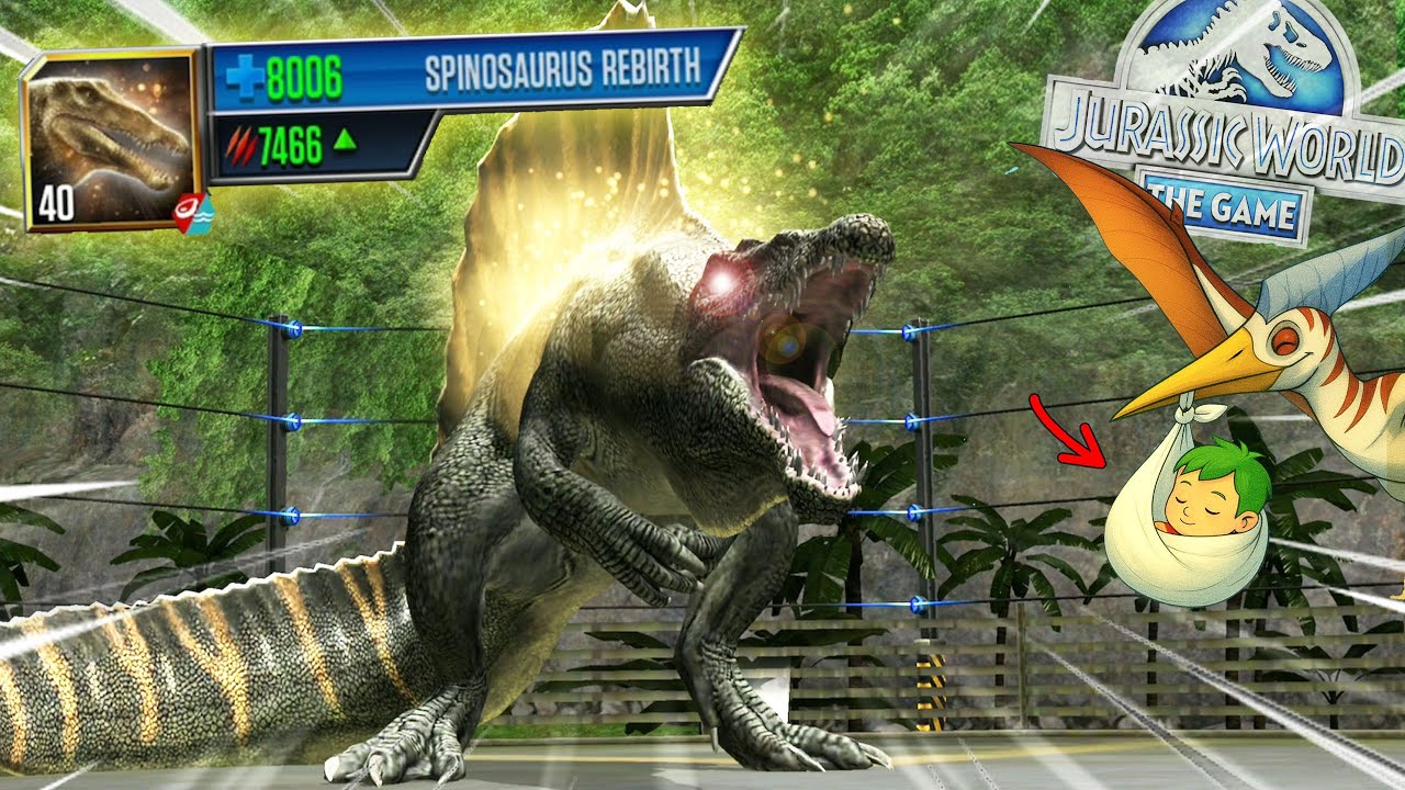 ESPINOSAURIO DE REBIRTH MONSTRUO NIVEL MÁXIMO 40 y.. soy PAPÁ 😁! Jurassic World El Juego