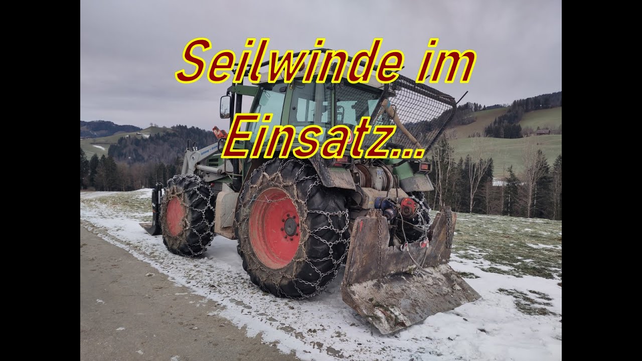 Doppelseilwinde Schlang-Reichart in Aktion / Tannen aus dem Tobel ziehen