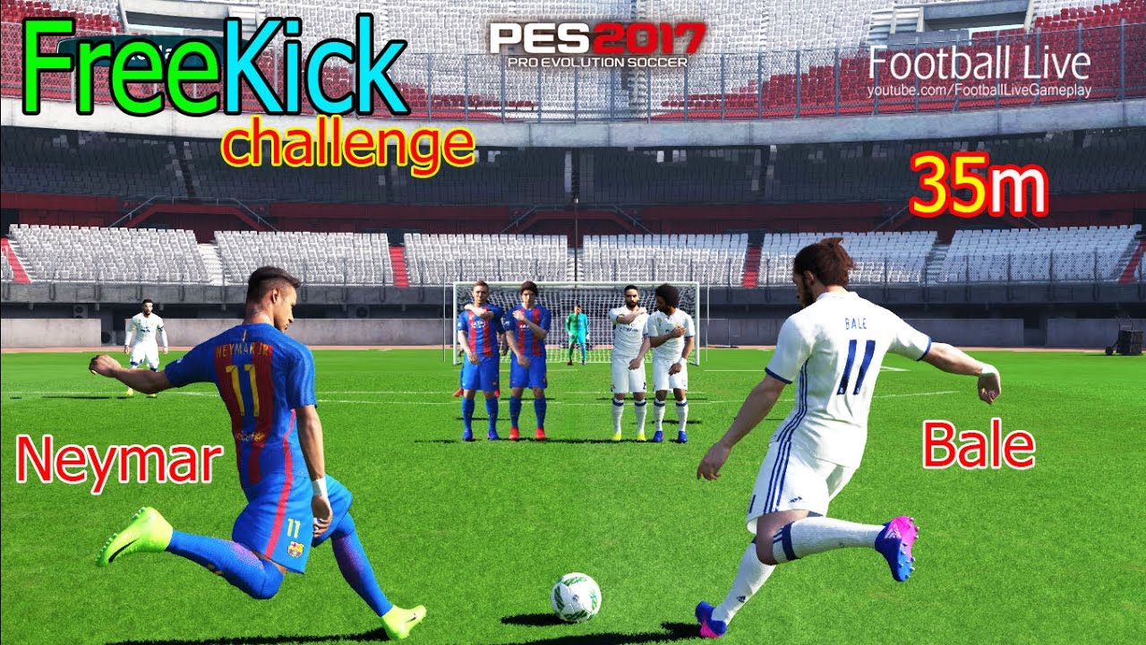 PES 2017 | Free Kick Challenge from 35m | NEYMAR JR vs GARETH BALE #2