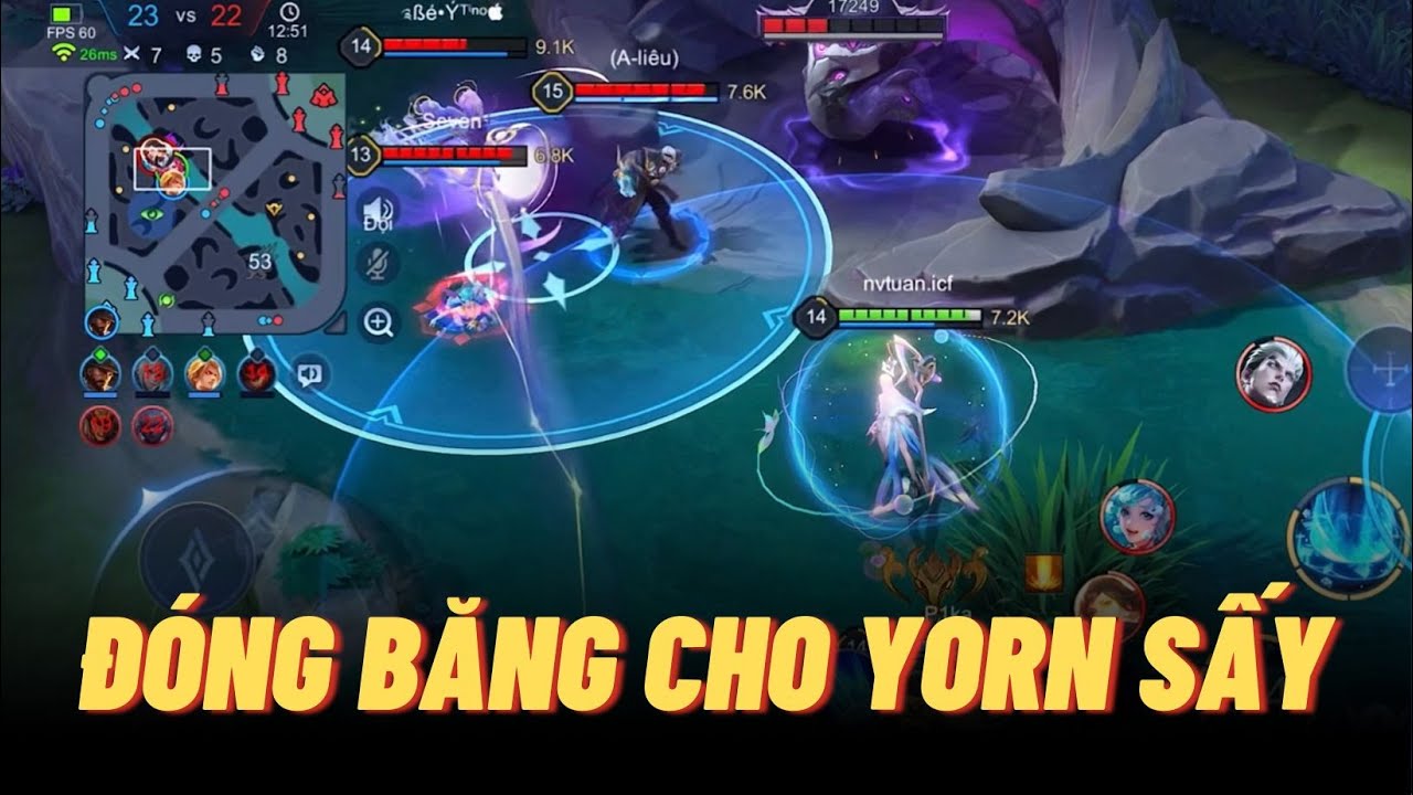 Điêu Thuyền đóng băng Zata, Dolia không chạy nổi cho Yorn sấy bay màu | Liên quân mobile