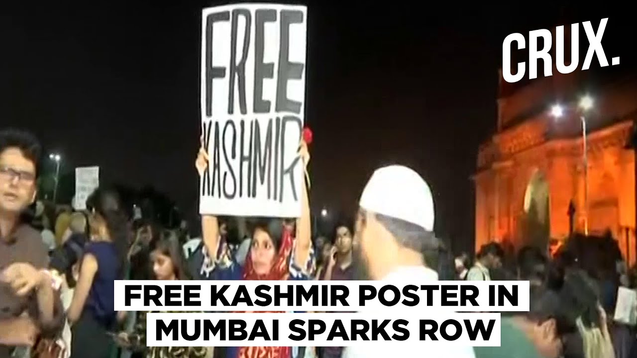 Free Kashmir Poster At Mumbai Protest Rally Sparks Row