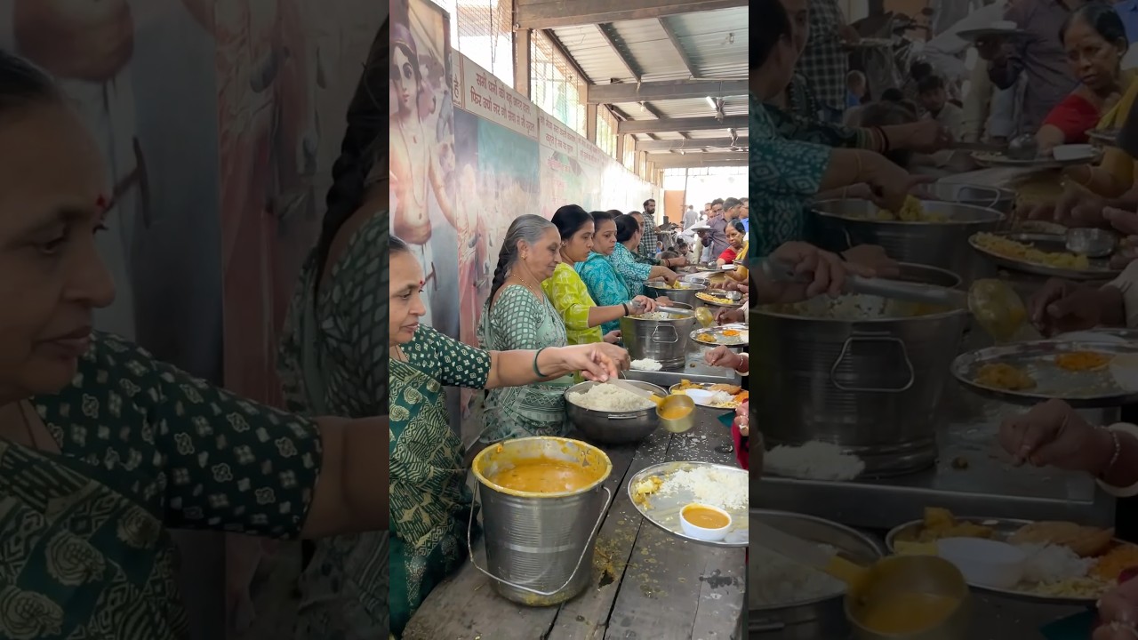 Hanuman Mandir Thali 😍 #thali #vegthali #food #ytshorts #yt #explore #viral #trending #indianthali