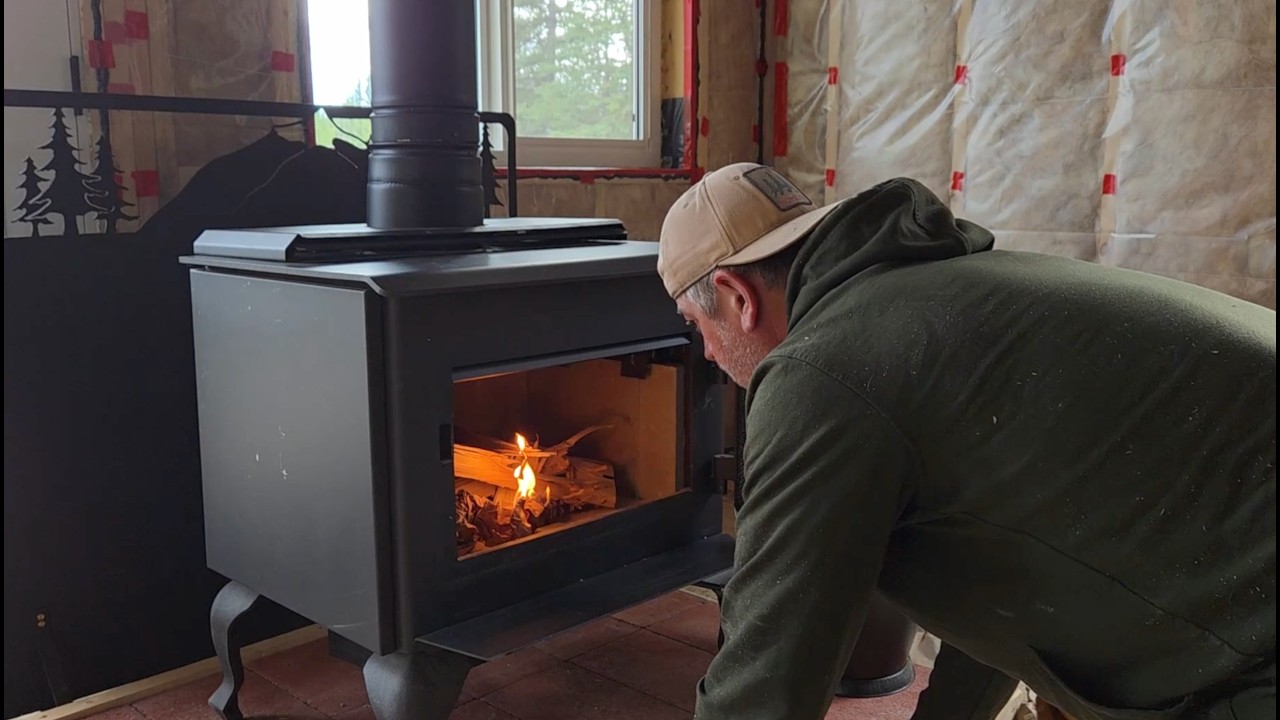 First Fire in the Wood Stove at Our Off Grid Cabin\\Garden Harvest, Salmon Fishing and Preserving