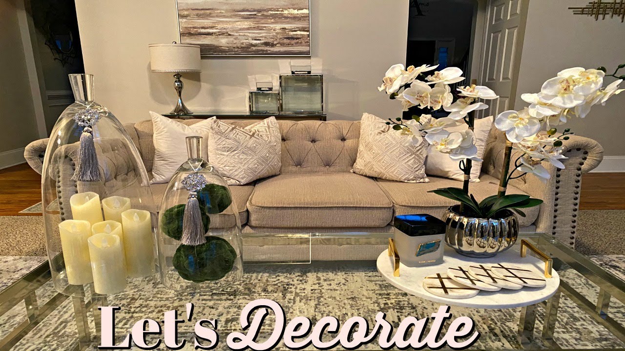 LET'S DECORATE | WINTER COFFEE TABLE DECOR | GLAM TABLE STYLING