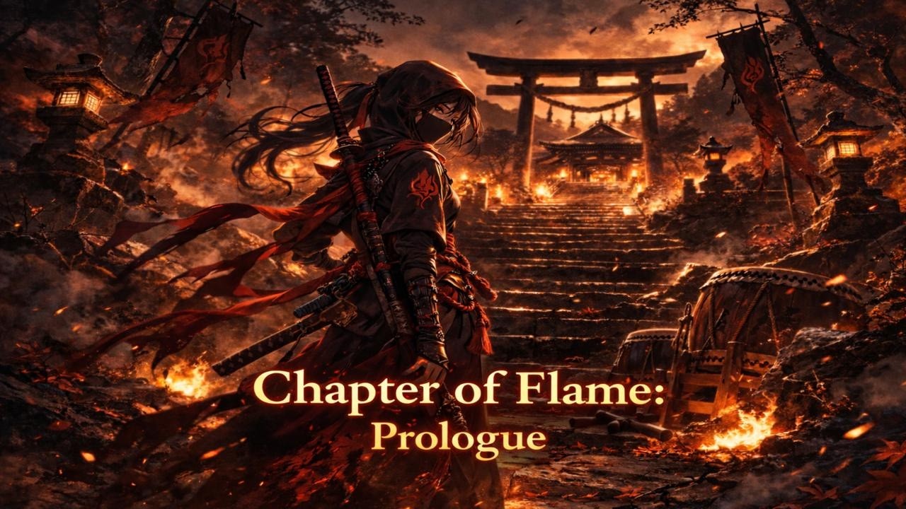 Chapter of Flame: Prologue | Epic Japanese Samurai Lofi BGM (Shamisen & Taiko) – 50 Min Focus Music