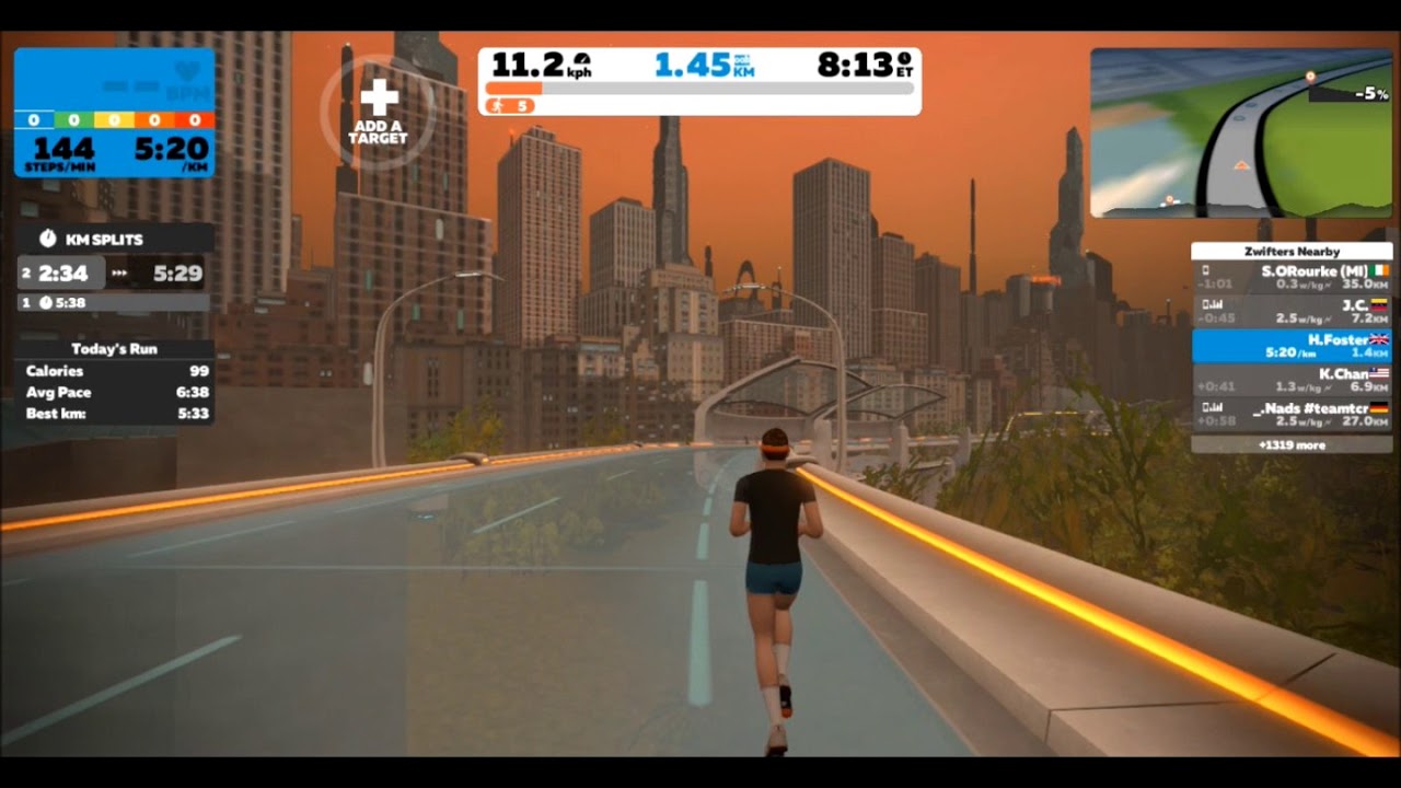Virtual Run - Zwift App - Run 31 - Central Park and Downtown Manhattan