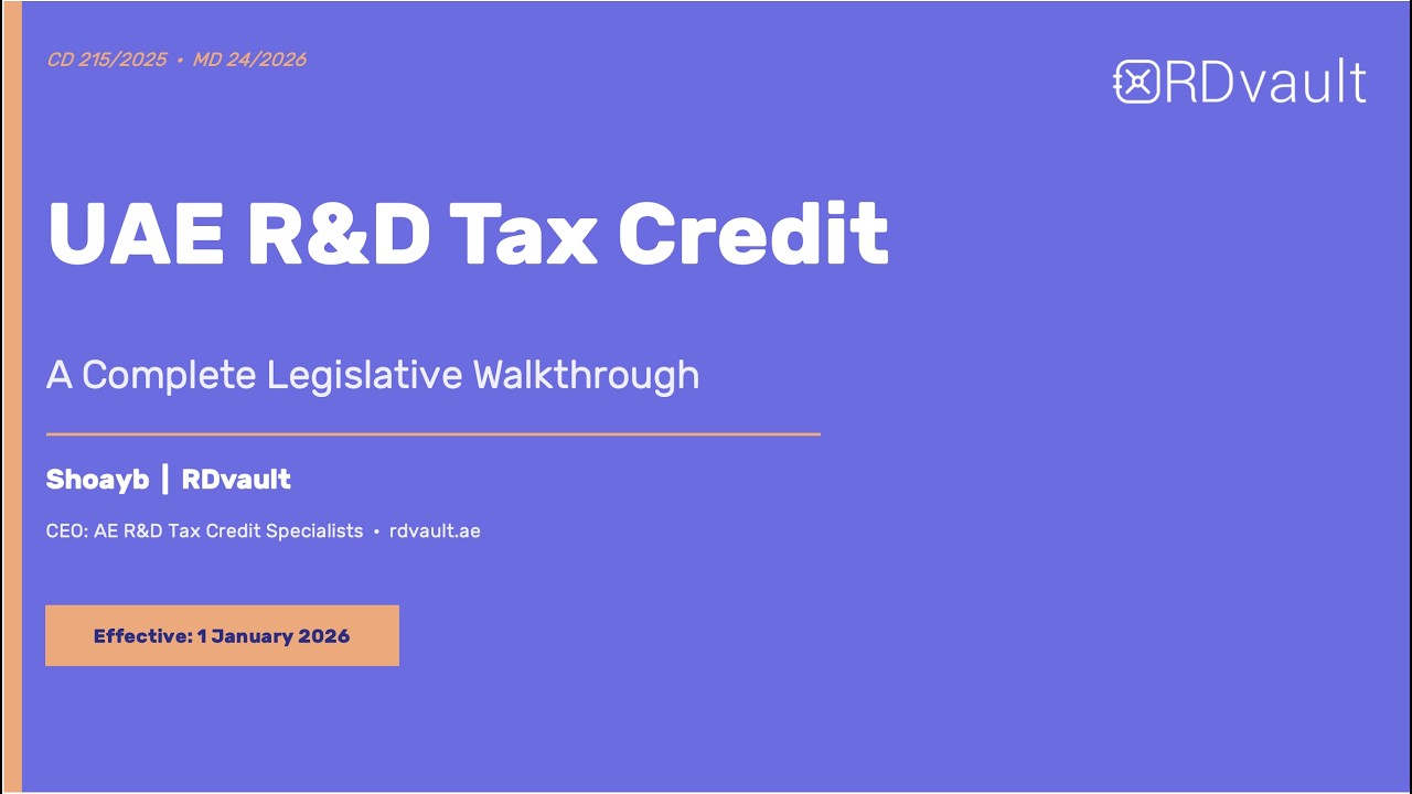 UAE R&D Tax Credit Regime: Everything You Need to Know (2026)