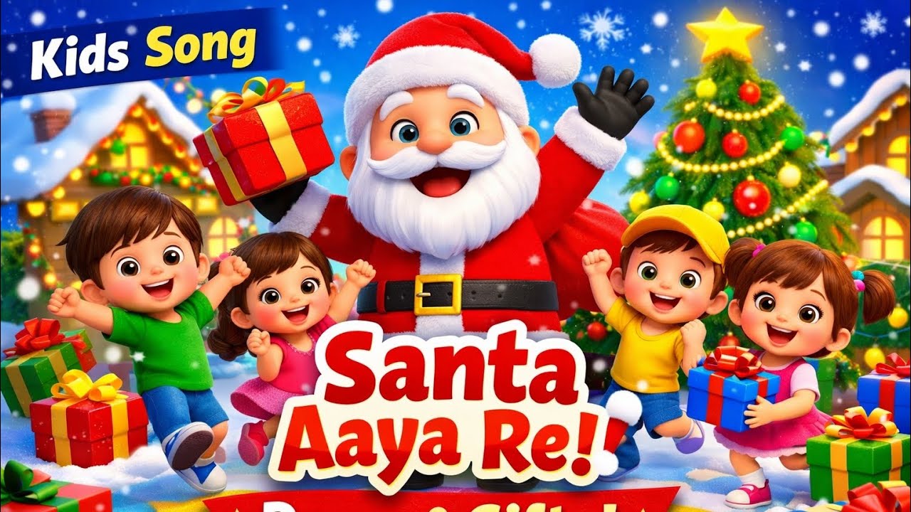 Santa Aaya Re 🎅 | Christmas Kids Song | Dance & Gifts | 3D Cartoon Hindi Rhymes