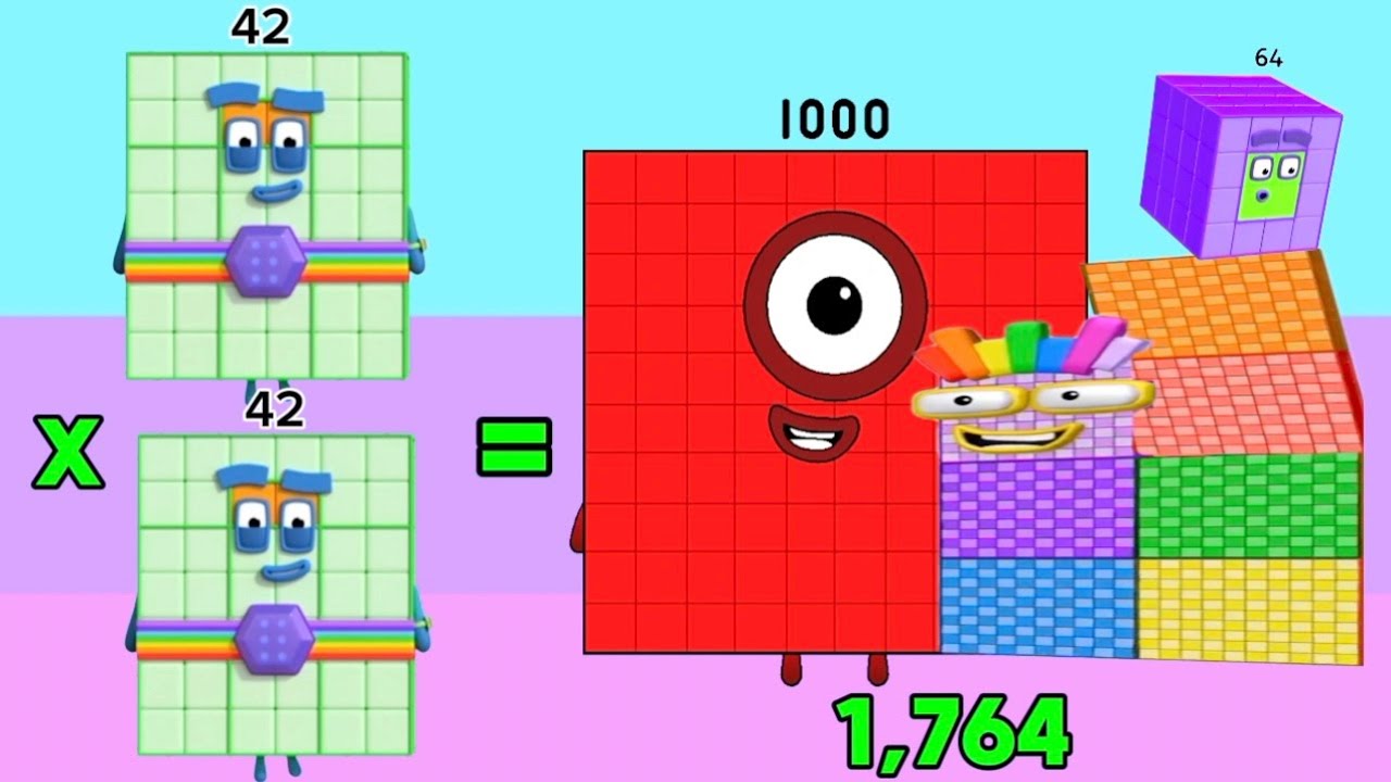 MULTIPLICATION OF NUMBERBLOCKS TWO IDENTICAL NUMBER | LEARN TO MULTIPLY 2 SAME NUMBERS |hello george