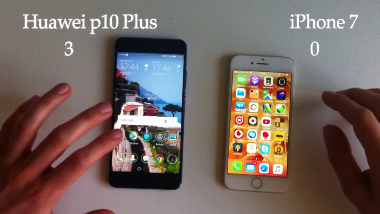 Huawei P10 Plus vs iPhone 7 - SPEED TEST COMPARISON