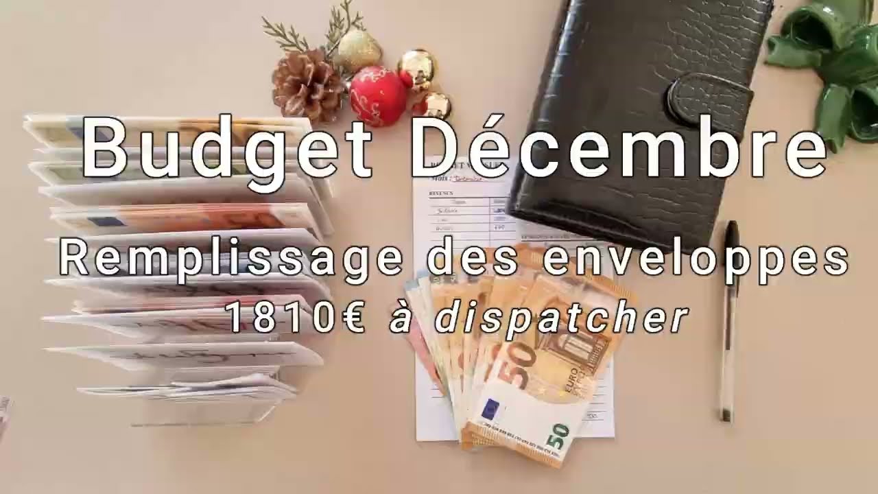 Enveloppes Budget de décembre 1810€ ✨ remplissage