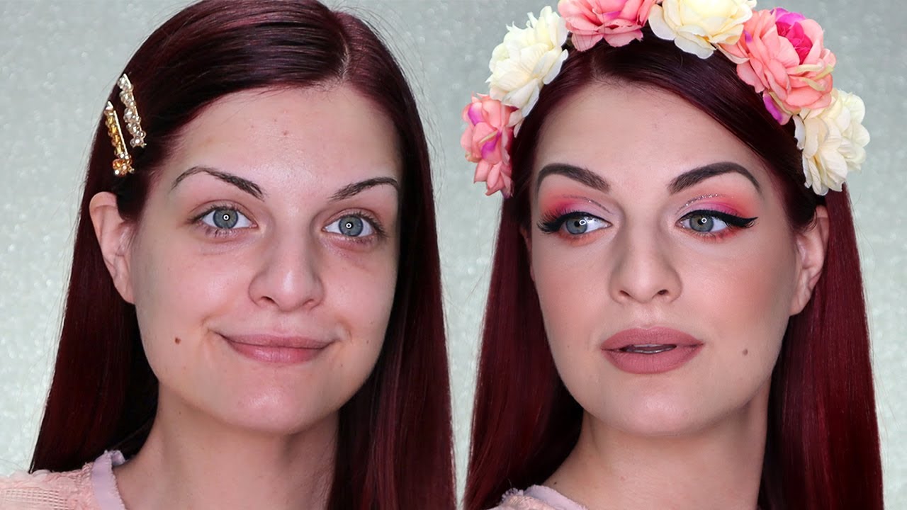 ГРИМ В ПРАСКОВЕНО И РОЗОВО С КОТЕШКА ОЧНА ЛИНИЯ | Bobismakeup