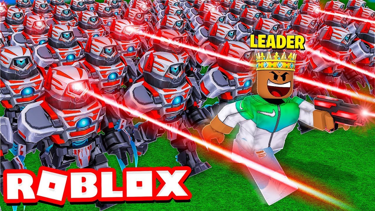 I became KING and built the BIGGEST ROBOT ARMY in the WORLD.. (Roblox)