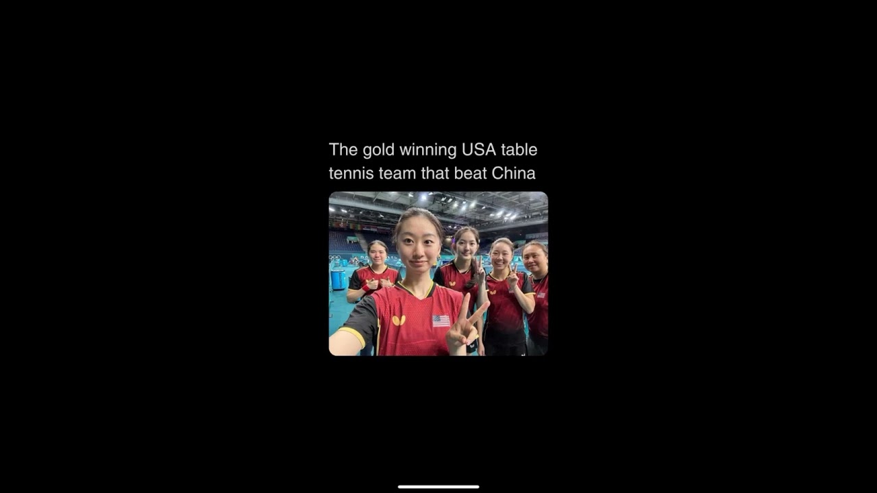 American women beat the Chinese woman at table tennis!! Lets go!