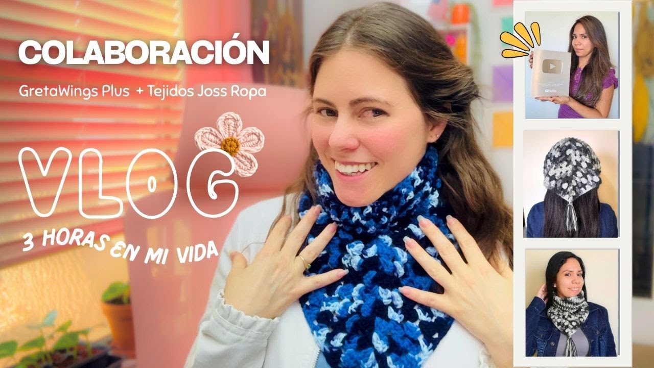 MI 1ER VLOG: Cuello a Crochet en tiempo RÉCORD Café, Flan y Nenas | Colaboración @Tejidos Joss Ropa