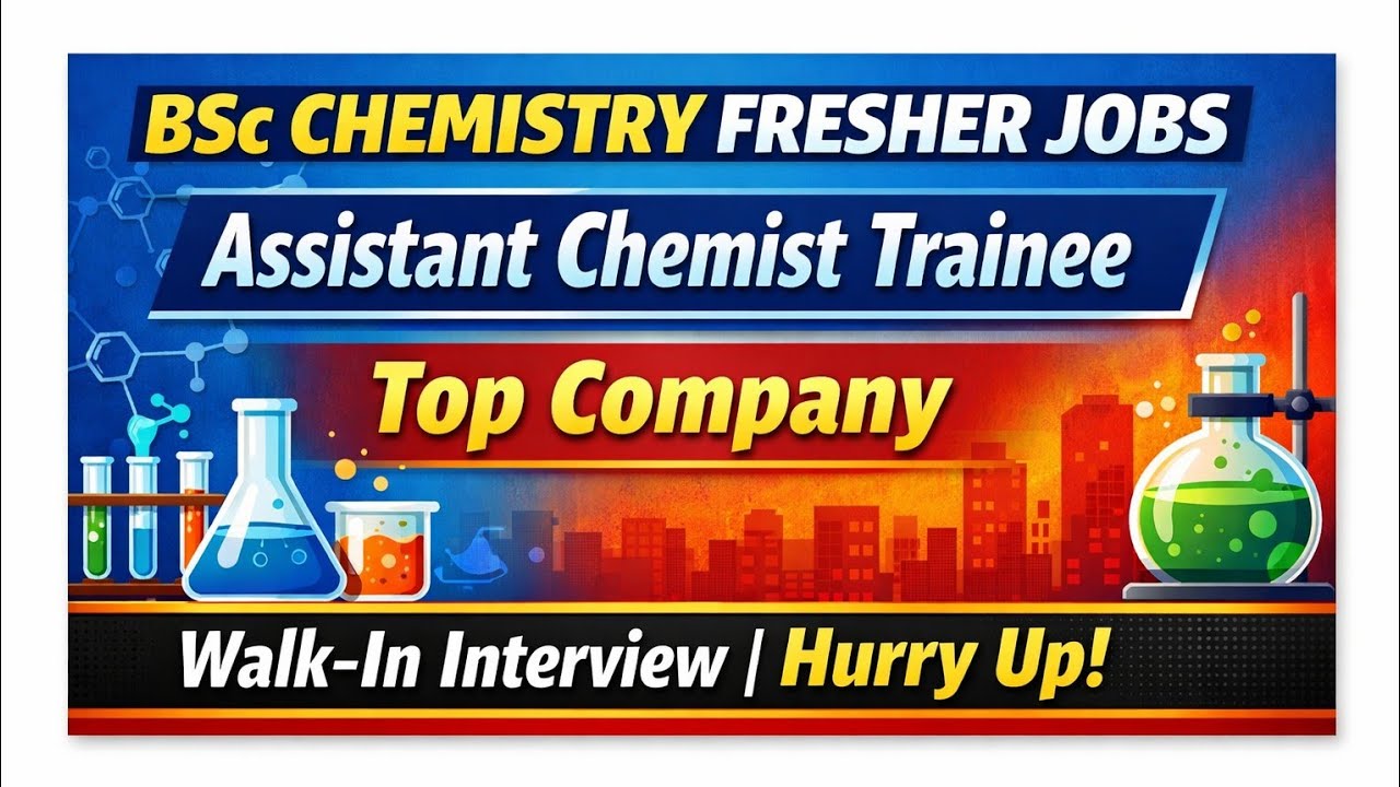 Assistant Chemist Trainee Vacancy For BSc Chemistry Fresher  #bscchemistry