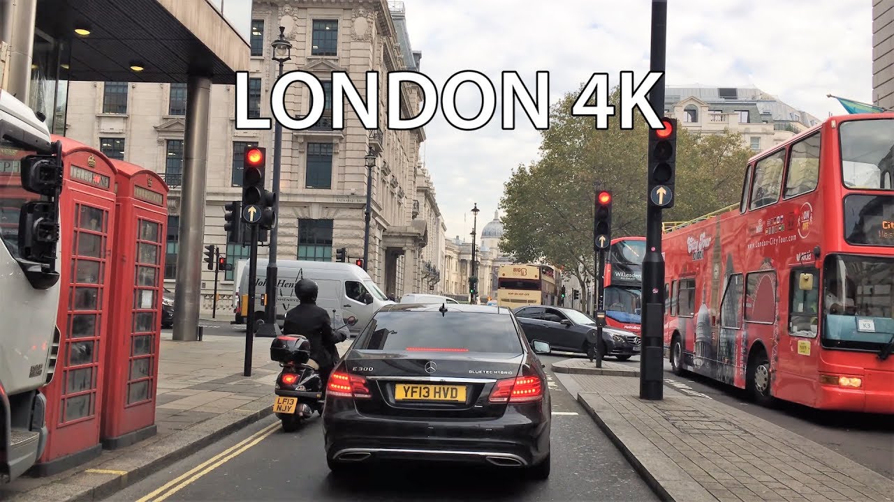 London 4K - Monday Morning - Driving Downtown UK