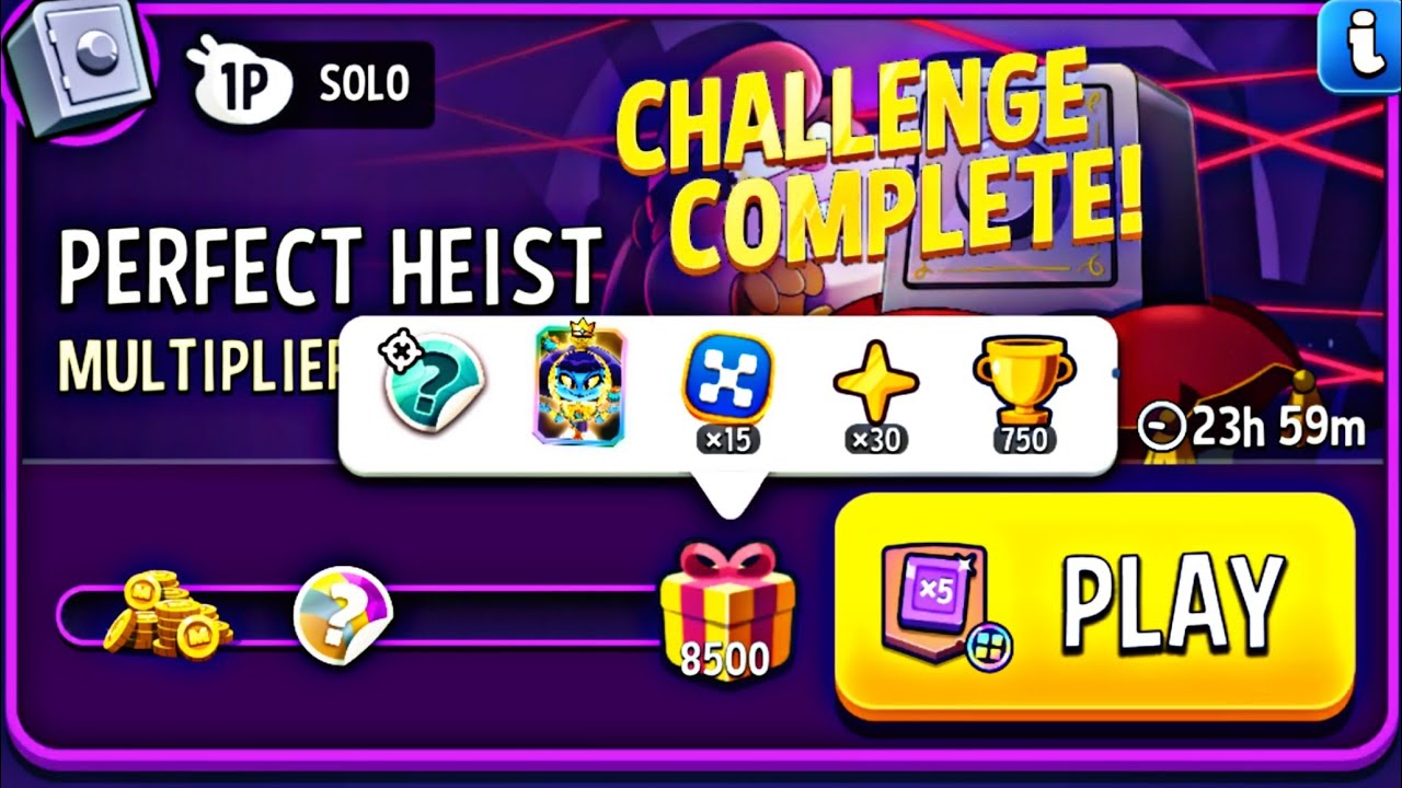 multiplier madness square matches solo challenge | perfect heist today