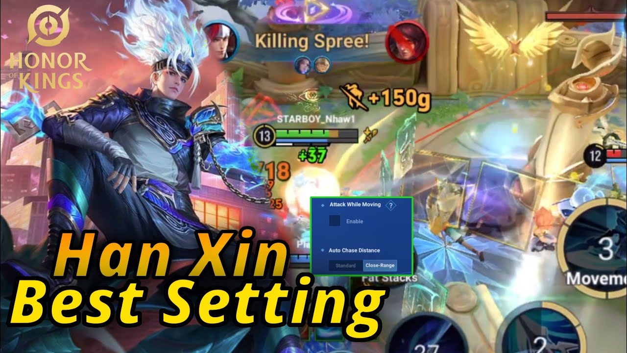 HOK || Han Xin Best Settings & Insane Gameplay | Honor of Kings 🔥 Killing Spree!