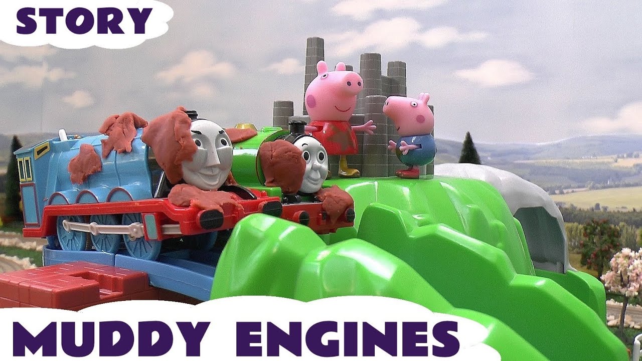 Thomas & Friends Muddy Engines Story With Peppa Pig