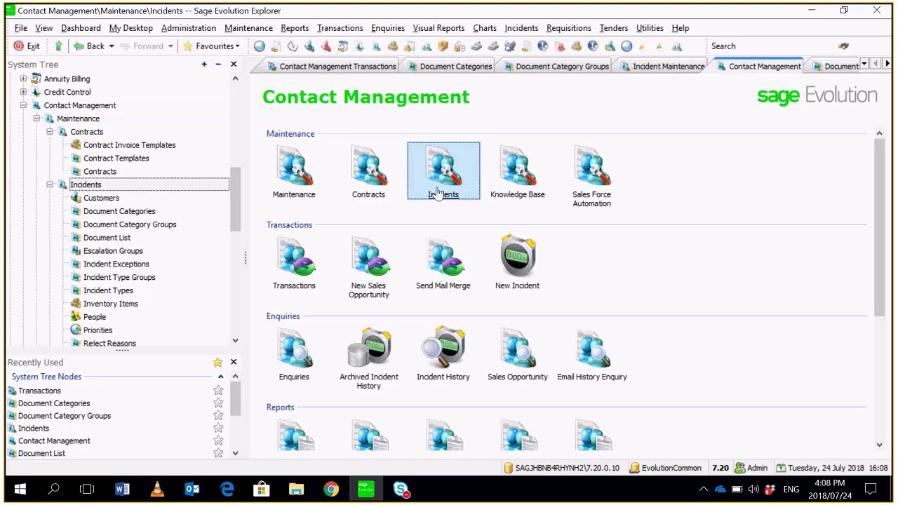 Sage 200 Evolution CRM, SFA Setup and Outlook Integration