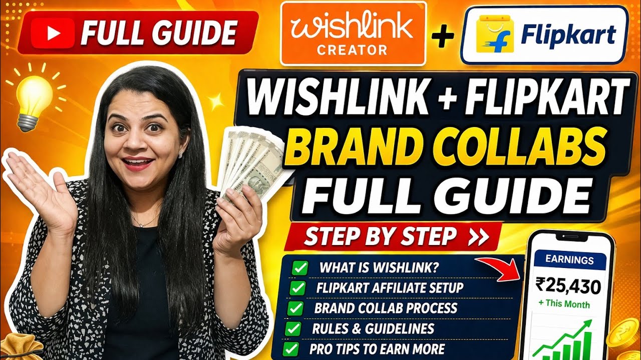 Wishlink + Flipkart Brand Collab Full Guide 🔥 Step by Step Explained Wishlink Se mile paid collab 🤑🫶