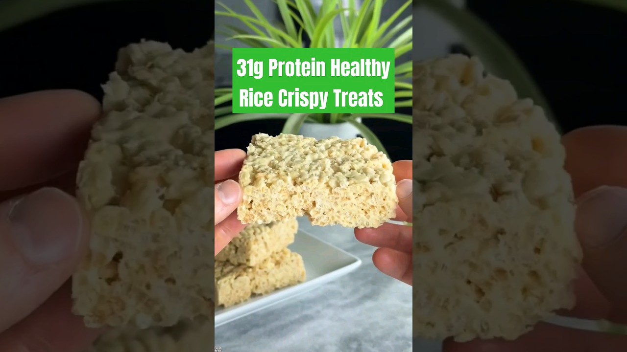31g Protein Rice Crispy Treats 💚 Your New Pre-workout Go-To Snack Made From the Comfort of Home!