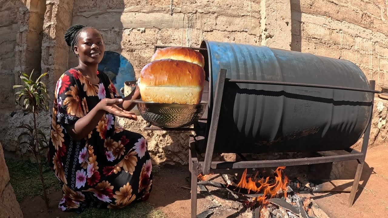 A Peaceful Village Morning🍃:Baking Bread In A Barrel & Watering Our Newly Planted Vegetables 