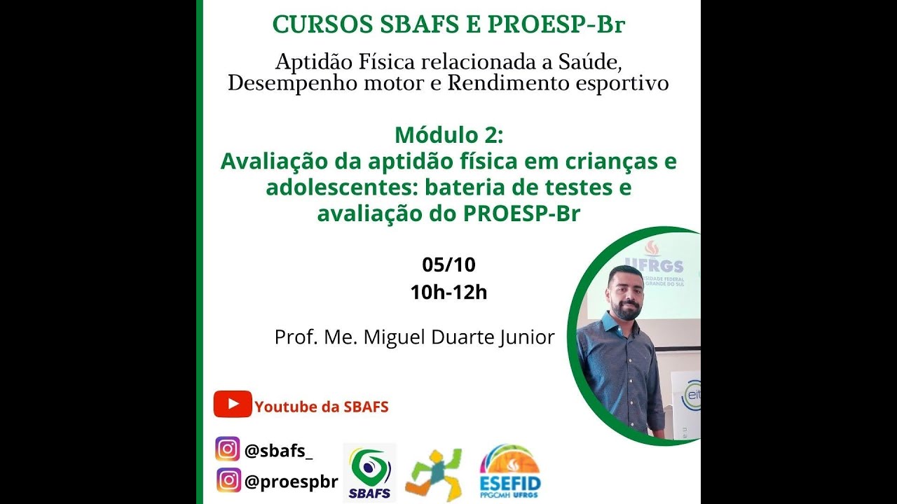 Avaliação da aptidão física em crianças e adolescentes: bateria de testes e avaliação do PROESPBR