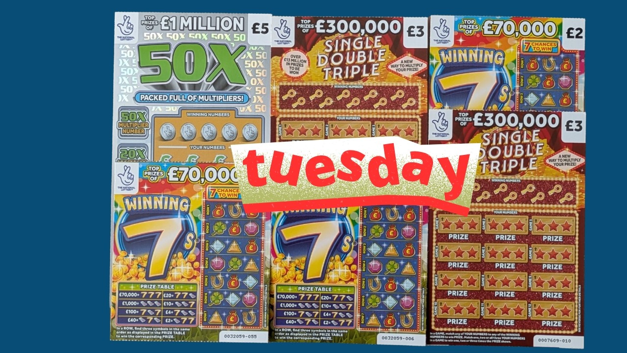 Tuesday Session. Scratch Cards from UK National Lottery.