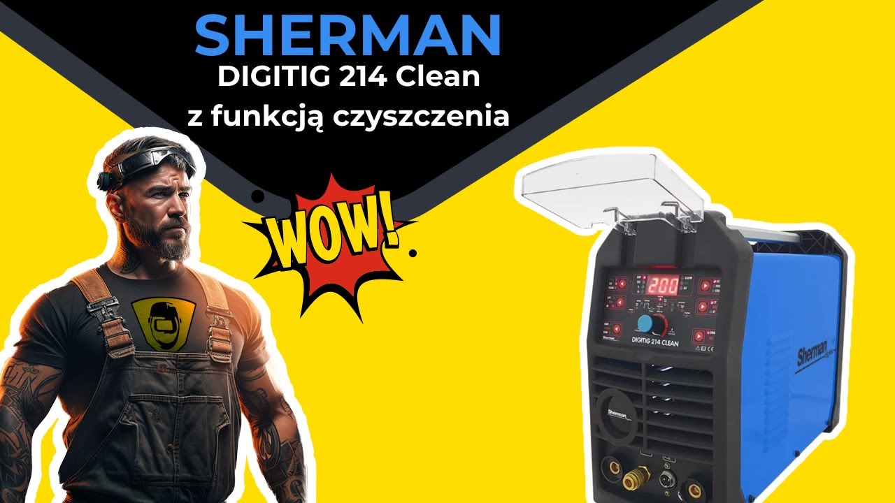 Spawarka Sherman DIGITIG 214 Clean z funkcją czyszczenia - TIG, czyszczenie spoin, cold welding