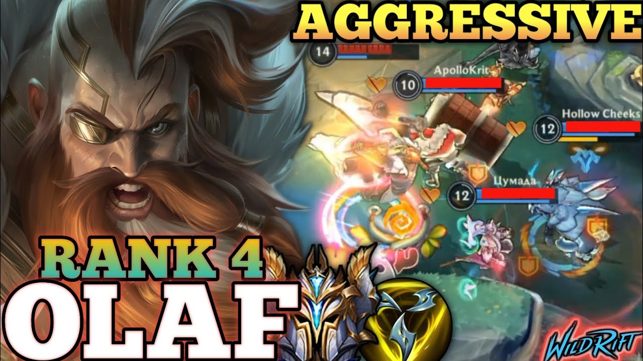 OLAF BROKEN HYBRID TANK BUILD! AGGRESSIVE TOPLANE MVP PLAY - TOP 4 GLOBAL OLAF BY LikeMe - WILD RIFT