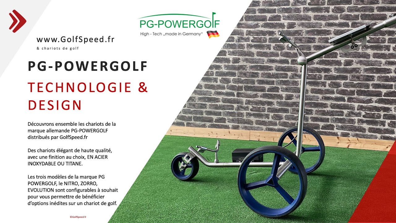 Chariots de golf &eacute;lectriques PG-POWERGOLF distribu&eacute;s par GolfSpeed.fr