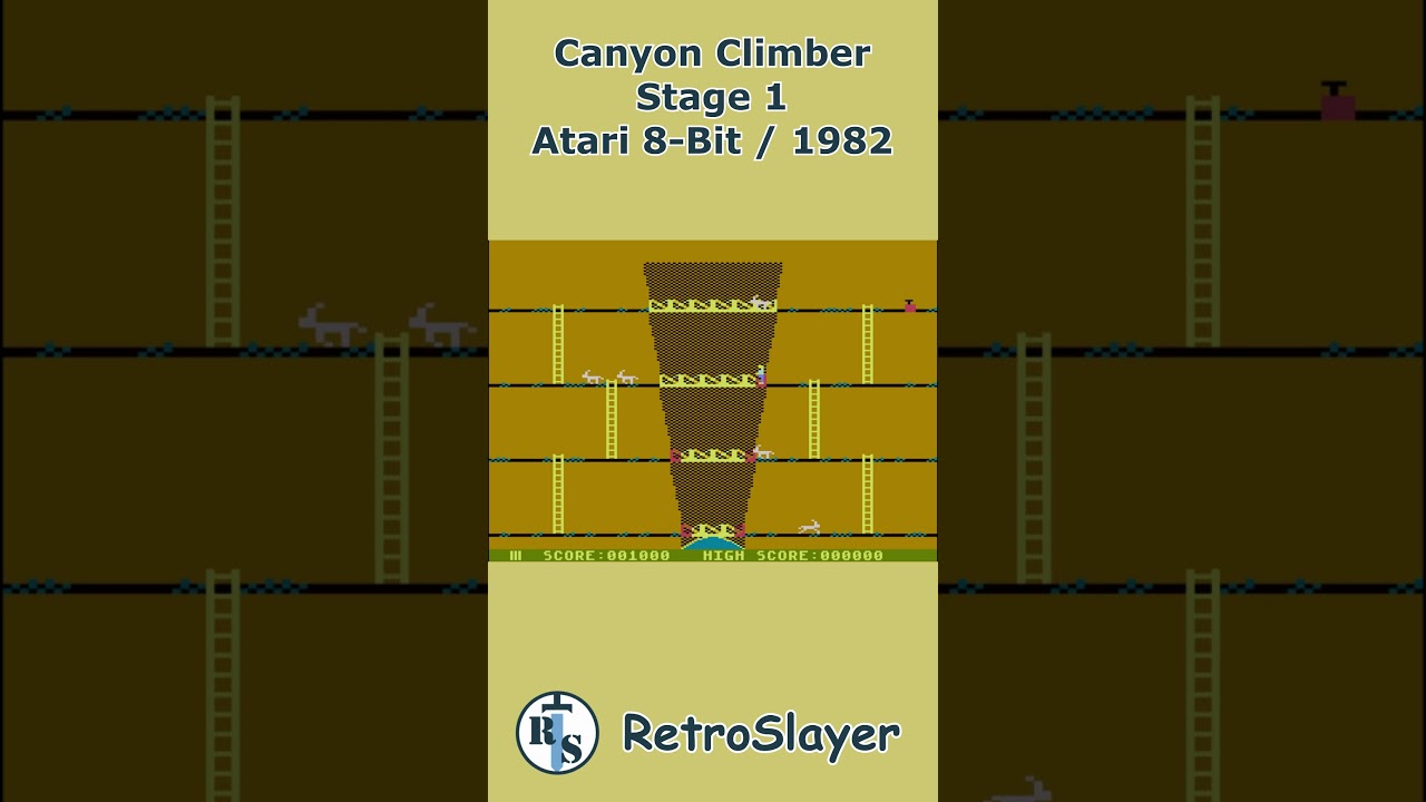 Canyon Climber Stage 1 Gameplay Atari 8 Bit 