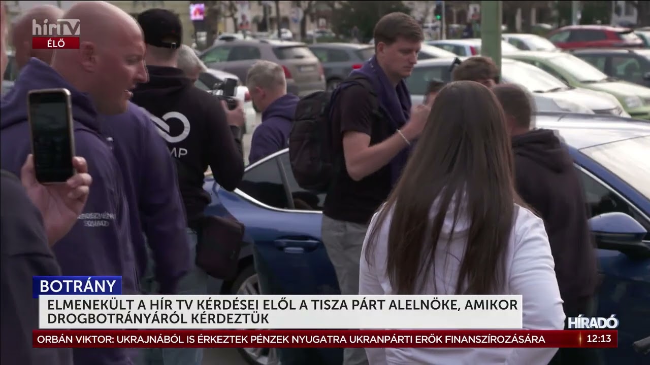 Elmenek&uuml;lt a H&iacute;r TV k&eacute;rd&eacute;sei elől a Tisza p&aacute;rt aleln&ouml;ke, amikor drogbotr&aacute;ny&aacute;r&oacute;l k&eacute;rdezt&uuml;k - H&iacute;rTV