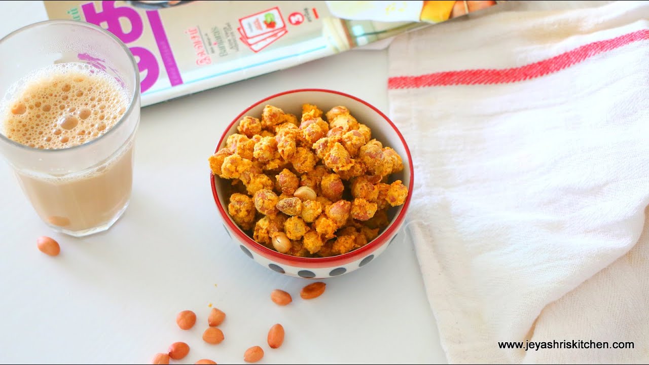Masala peanuts recipe - Just 5 minutes low- calorie snack - Microwave masala peanut recipe