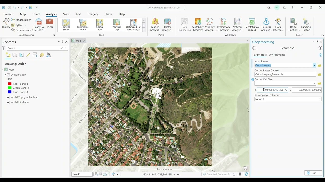 Как пересчитать растровые данные в ArcGIS Pro