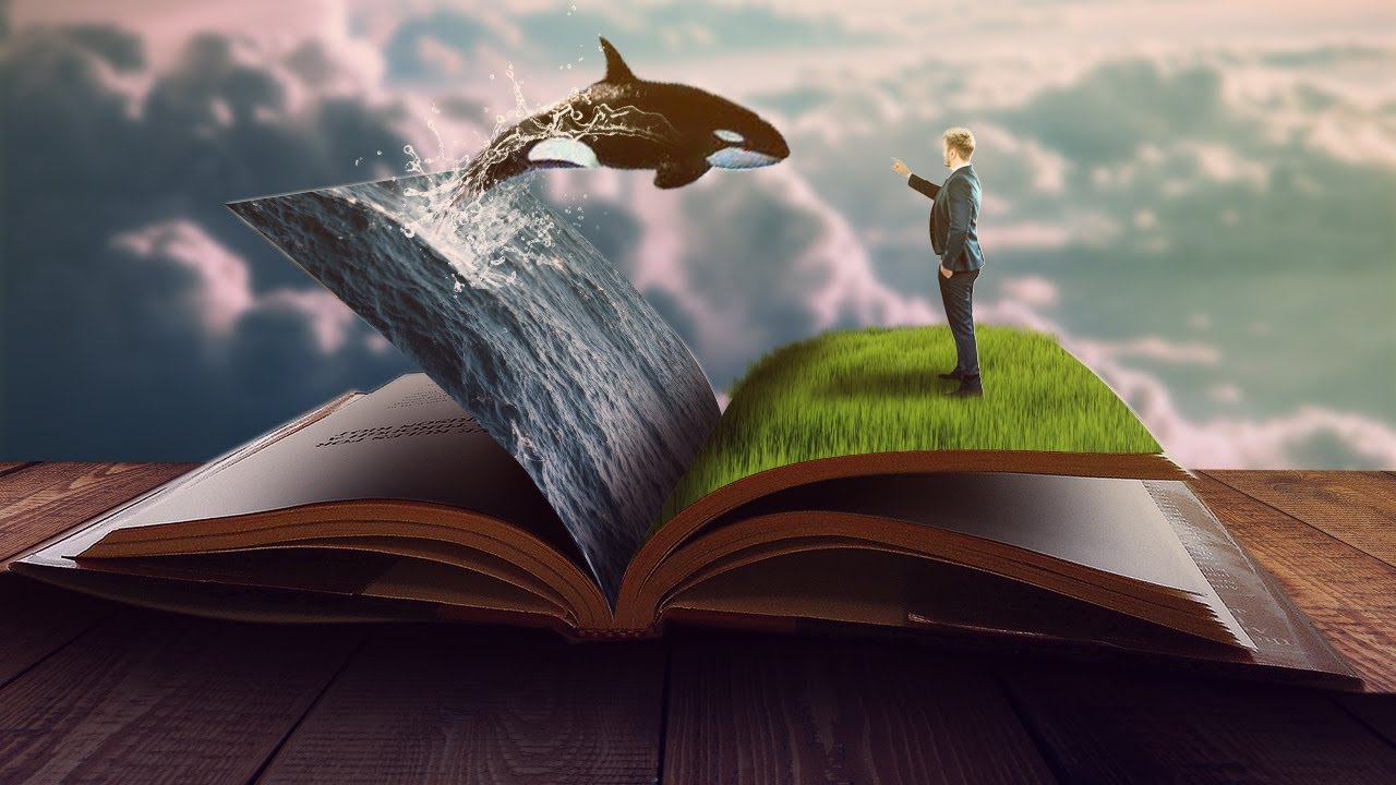 Cómo hacer un efecto de manipulación de fotos emergente en Photoshop ✅Fotomontaje de libro 👈