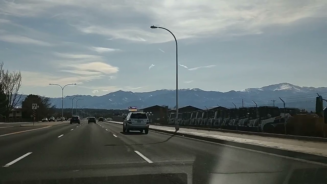 Cloudy drive in Colorado Springs, Colorado